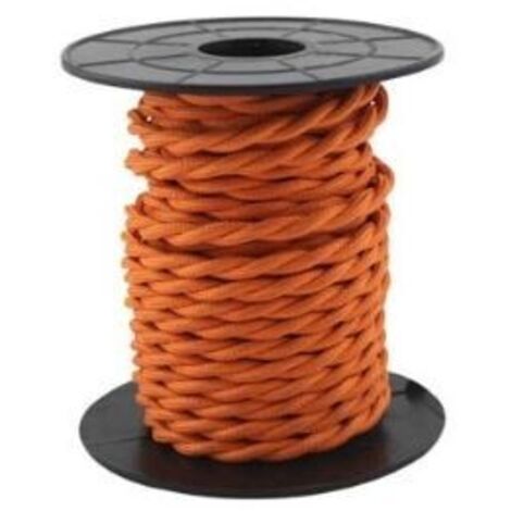 Câble électrique textile 10 mètres 2x0.75mm tressé Orange GSC 3902984