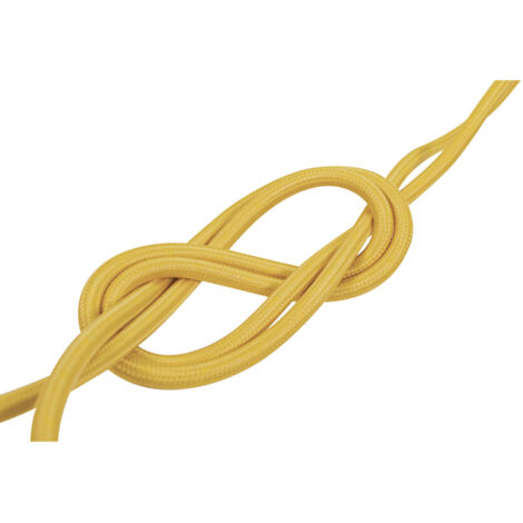 Câble électrique tissu jaune, long. 3m, diam. 6.2mm  - Tibelec