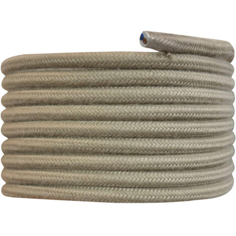 Câble électrique tissu lin, long. 3m, diam. 6.2mm  - Tibelec