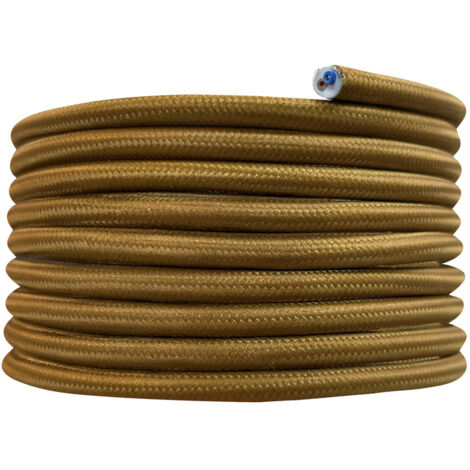 Câble électrique tissu marron, long. 3m, diam. 6.2mm - Tibelec