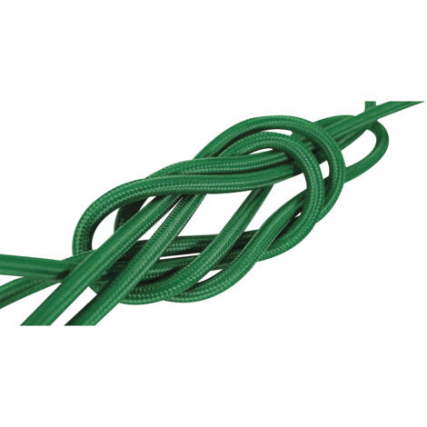Câble électrique tissu vert, long. 3m, diam. 6.2mm  - Tibelec