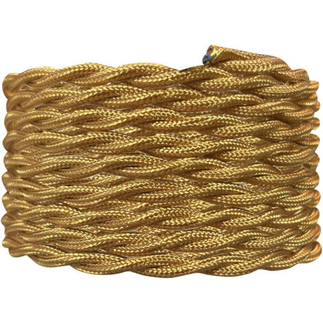 Câble électrique torsadé doré antique, long. 3m, diam. 6.2mm - Tibelec