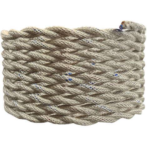 Câble électrique torsadé lin, long. 3m, diam. 6.2mm  - Tibelec