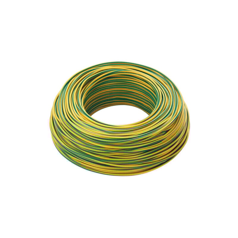 Câble électrique unipolaire FS17, Section 4 mm2, couleur jaune vert, écheveau de 100 m