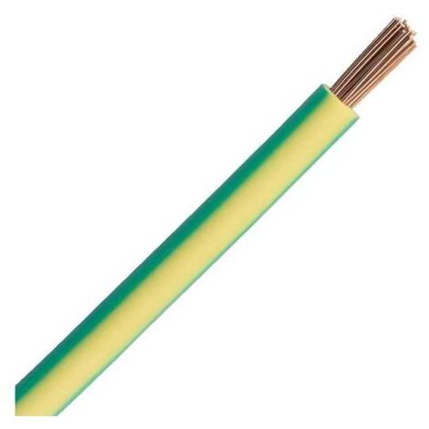 Câble électrique unipolaire N07V-K 16mm² jaune/vert – Tension 750V – Installation fixe pour équipements de contrôle – PVC – Errebi Group