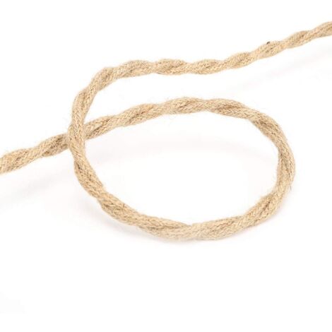 Cable électrique Vintage Chanvre Corde torsadée Paire Fil électrique Cordon Cable Bricolage Accessoires pour Lustre lumière(2 Meters / 6.6ft)