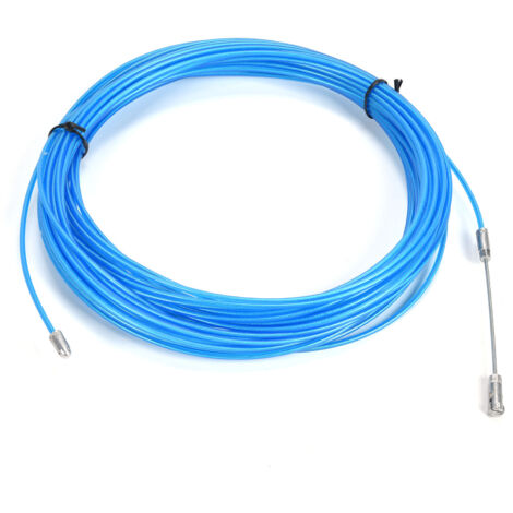 Câble en acier gainé plastique bleu anti-oxydation pour levage, traction et treuil, 25m (82ft)
