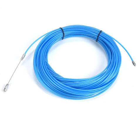 Câble en acier gainé plastique bleu anti-oxydation pour levage, traction et treuil, longueur 50 m (164 pieds)