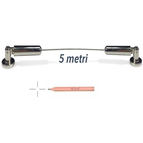 CÂBLE en ACIER Gustavo © TENTE 5 MT. RÉGLABLES EN ACIER ÉTANCHÉITÉ AVEC DES ACCESSOIRES ET UN CRAYON, MARQUER LES TROUS DE