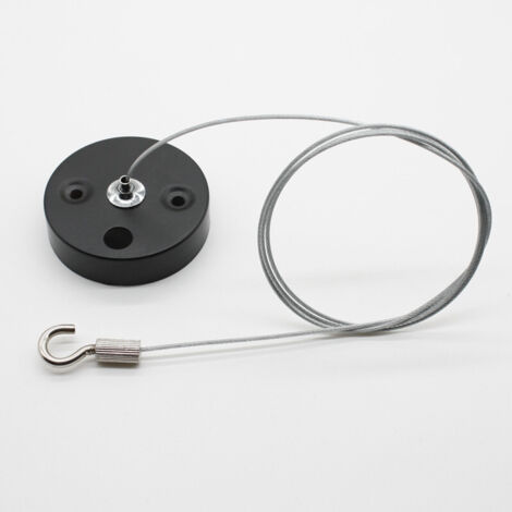 Câble en acier inoxydable 304 pour lampes fluorescentes, lampes de garage, supports de plafond et suspensions (base noire) 3 mètres.