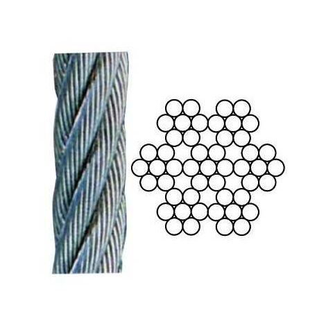 Câble en acier inoxydable 49 fils torsadés 10 m diamètre 4 mm