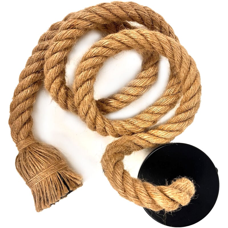 Câble en Corde pour Lampe Suspendue - Style Boho Industriel - Bamba Noir