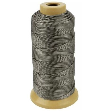 Câble en nylon torsadé pour marquage, idéal pour les travaux de jardinage et de maçonnerie (1 mm - 200 m, gris) CHAM
