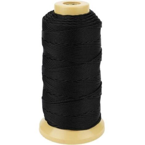 Câble en nylon torsadé pour marquage, idéal pour les travaux de jardinage et de maçonnerie (1 mm - 200 m, noir) CHAM