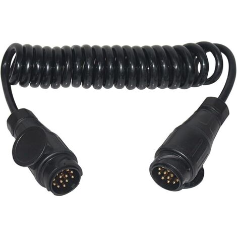 Câble Enroulé Extension Remorque 3M Prise Mâle 13-13 Broches, Adaptateur Faisceau Câblage 13 Cœurs, Convertisseur Plomb avec Prise Connecteur Câblage Câble pour Bateau, Tracteur Voiture, Caravane