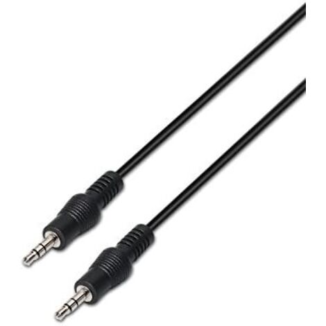 Cable Estéreo Aisens A128-0144/ Jack 3.5 Macho - Jack 3.5 Macho/ 10m/ Negro