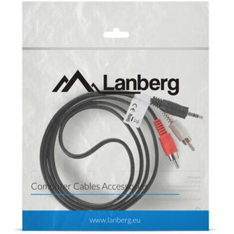 CABLE ESTEREO LANBERG JACK 3.5MM/2X RCA MACHO 1.5M