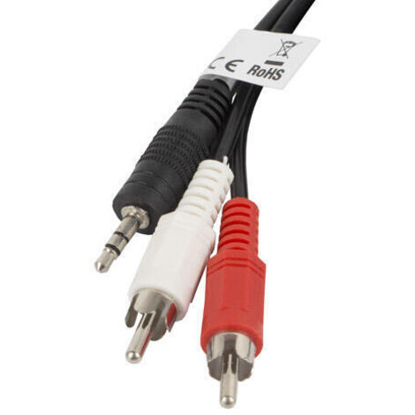 Cable estereo lanberg jack 35mm2x rca macho 2m