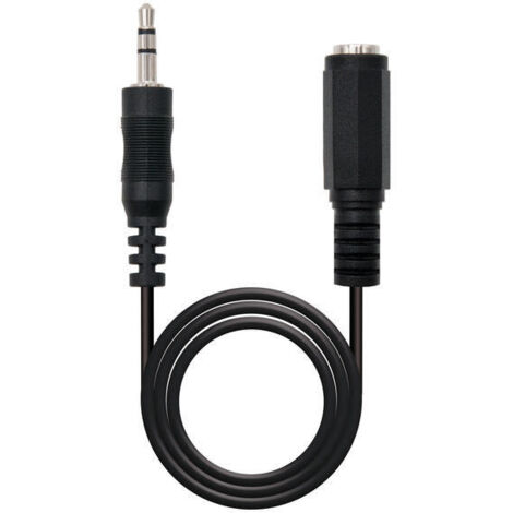 Cable Estéreo Nanocable 10.24.0201/ Jack 3.5 Macho - Jack 3.5 Hembra/ 1.5m