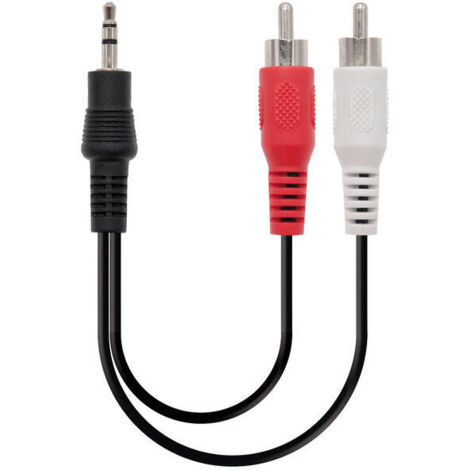 Cable Estéreo nanocable 10.24.0305/ Jack 3.5 Macho - 2x RCA Macho/ 5m/ Negro