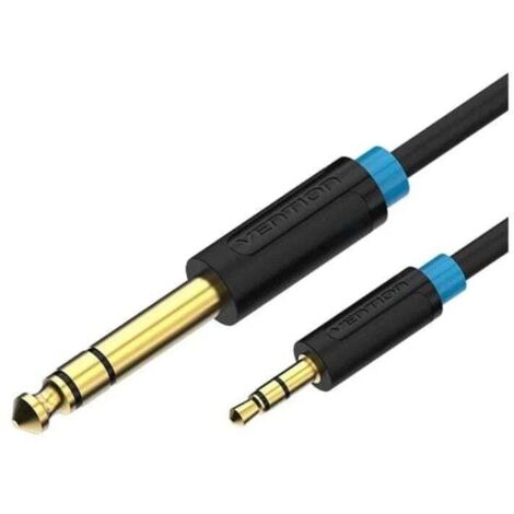 Cable Estéreo Vention BABBF/ Jack 6.5 Macho - Jack 3.5 Macho/ 1m/ Negro