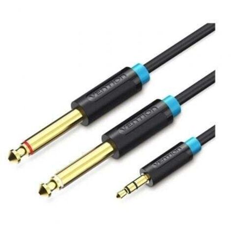 Cable Estéreo Vention BACBD/ Jack 3.5 Macho - 2x Jack 6.5 Macho/ 50cm/ Negro