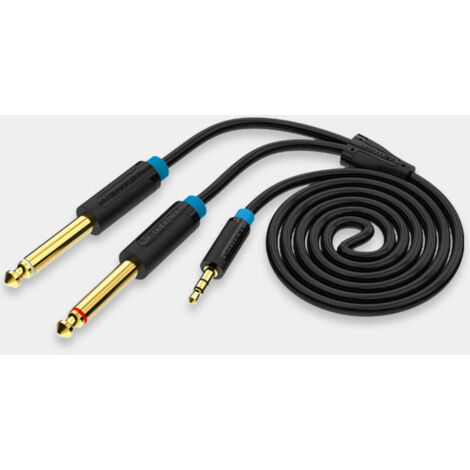 Cable Estéreo Vention BACBI/ Jack 3.5 Macho - 2x Jack 6.5 Macho/ 3m/ Negro