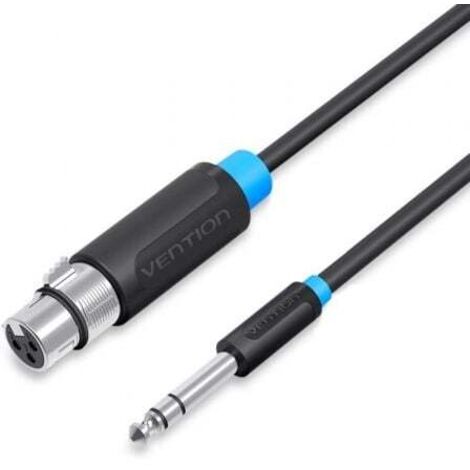 Cable Estéreo Vention BBEBF/ Jack 6.5 Macho - XLR Hembra/ 1m/ Negro