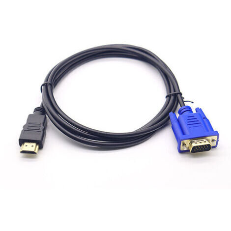 Cable et adaptateur pour vidéosurveillance Cable de conversion HDMI vers VGA 1080P Cable HDMI vers VGA Adaptateur 1,8 m (sans puce)