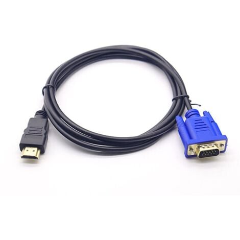 TUSERXLN Cable et adaptateur pour vidéosurveillance Cable de conversion HDMI vers VGA 1080P Cable HDMI vers VGA Adaptateur 1,8 m (sans puce)