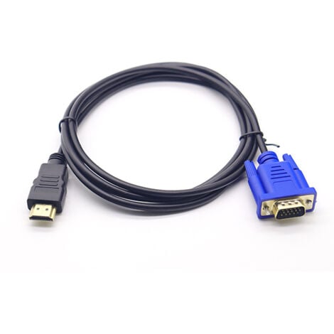 Cable et adaptateur pour vidéosurveillance Cable de conversion HDMI vers VGA 1080P Cable HDMI vers VGA Adaptateur 1,8 m (sans puce)