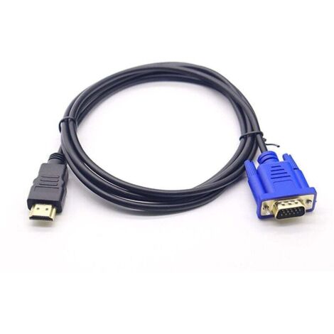 Cable et adaptateur pour vidéosurveillance Cable de conversion HDMI vers VGA 1080P Cable HDMI vers VGA Adaptateur 1,8 m (sans puce)