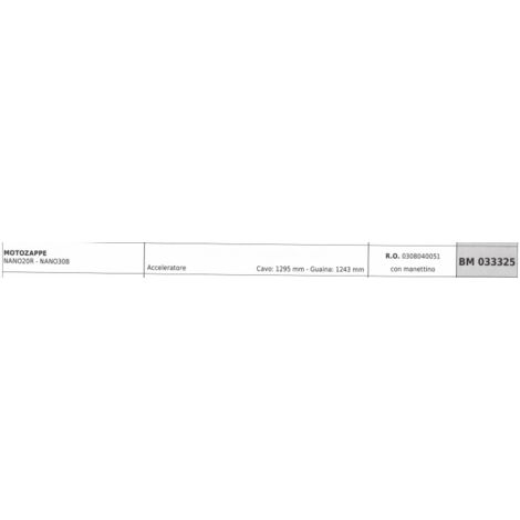 Câble et manette d'accélérateur pour motobineuse – Longueur câble 1295 mm – Compatible modèles PUBERT NANO et ALKO 502M