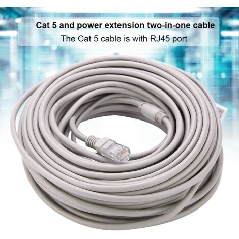 Câble Ethernet Alimenté 20M pour Caméra de Surveillance et Enregistreur NVR