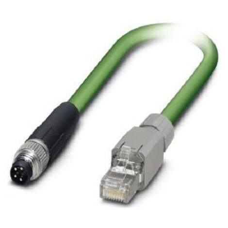 Câble Ethernet Blindé Phoenix Contact, Vert, 500mm Avec connecteur Droit ( Prix pour 1 )