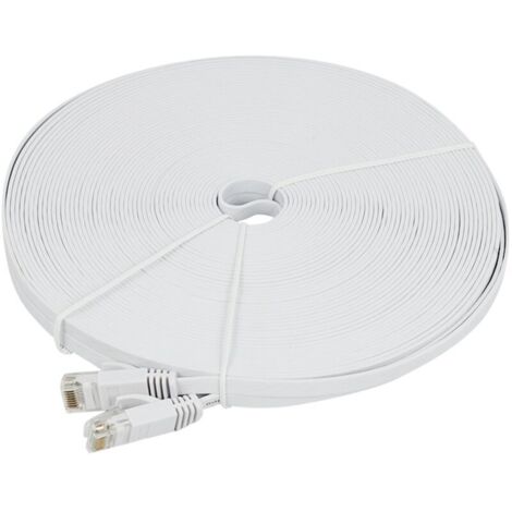 Câble Ethernet Cat 6 100 Pi (30 MèTres) Cordons de Brassage LAN pour RéSeau Internet Plat et Mince, Fil D'Ordinateur Haute Vitesse Cat6