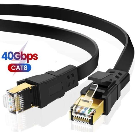 Câble Ethernet Cat 8 - OUTUOTWQ - 5M - Débit 40Gbps - Bande passante 2000MHz - Plat