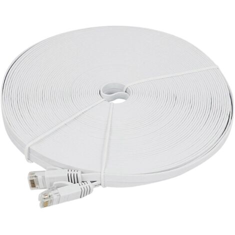 Câble Ethernet Cat6 100 pieds (30 mètres) Cordons de brassage LAN plats, fins et longs--