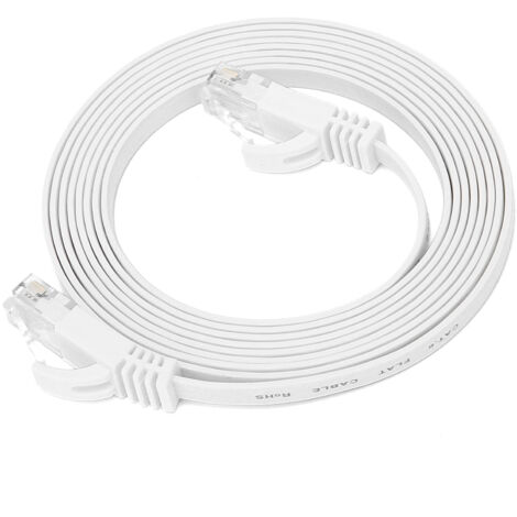 Câble Ethernet CAT6 Plat 8 Fils Cuivre Gigabit - 2 Mètres