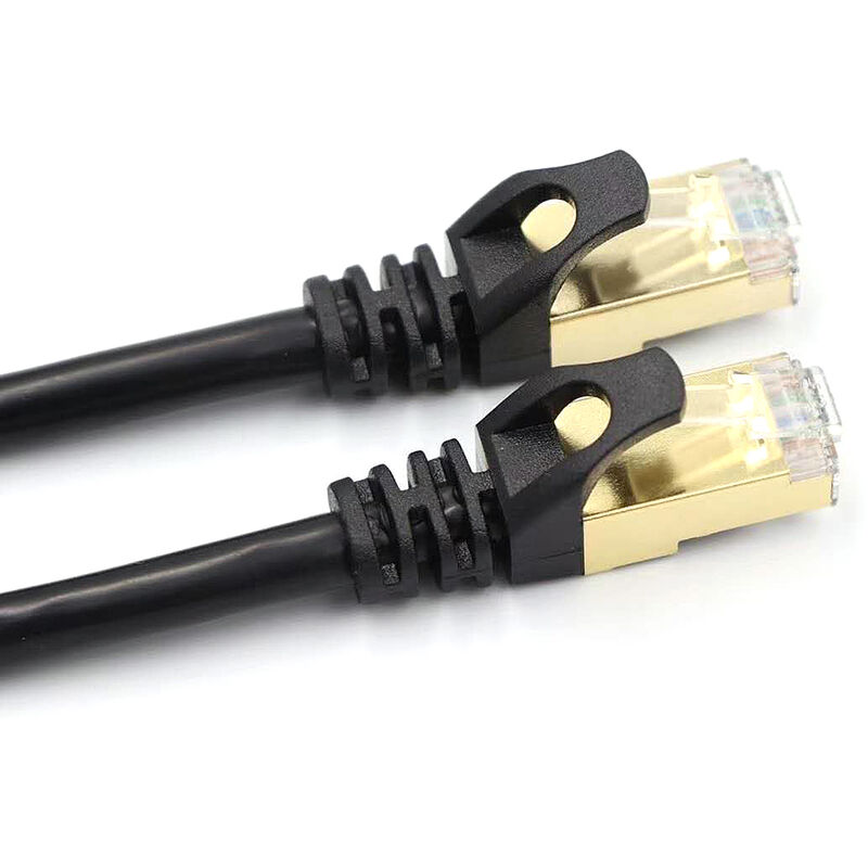 

Cable Ethernet Cat7 10Gbps 600Mhz / Pares trenzados blindados // Nucleos de cobre sin oxigeno 26AWG / Interfaz RJ45 chapada en oro Negro 1m, Negro, 1m