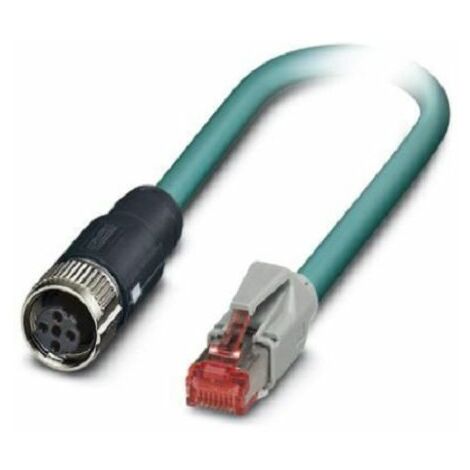 Câble Ethernet catégorie 5 Blindé Phoenix Contact, Bleu, 1m Avec connecteur Droit ( Prix pour 1 )