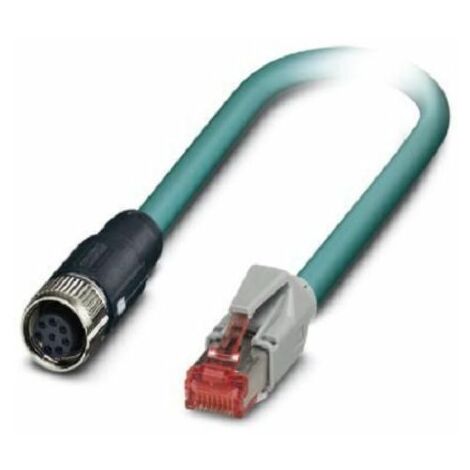 Câble Ethernet catégorie 5 Blindé Phoenix Contact, Bleu, 2m Avec connecteur Droit ( Prix pour 1 )