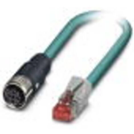 Câble Ethernet catégorie 5 Blindé Phoenix Contact, Bleu, 5m Avec connecteur Droit ( Prix pour 1 )