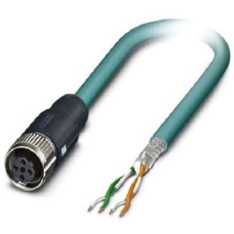Câble Ethernet catégorie 5 Blindé Phoenix Contact, Bleu, 5m Avec connecteur Droit ( Prix pour 1 )
