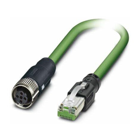 Câble Ethernet catégorie 5 Blindé Phoenix Contact, Vert, 10m Avec connecteur Droit ( Prix pour 1 )