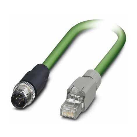 Câble Ethernet catégorie 5 Blindé Phoenix Contact, Vert, 2m Avec connecteur Droit ( Prix pour 1 )