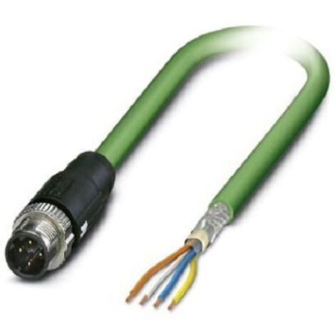 Câble Ethernet catégorie 5 Blindé Phoenix Contact, Vert, 2m Avec connecteur Droit ( Prix pour 1 )