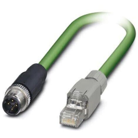 Câble Ethernet catégorie 5 Blindé Phoenix Contact, Vert, 2m Avec connecteur Droit ( Prix pour 1 )