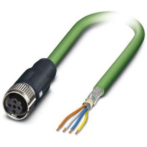 Câble Ethernet catégorie 5 Blindé Phoenix Contact, Vert, 5m Avec connecteur Droit ( Prix pour 1 )