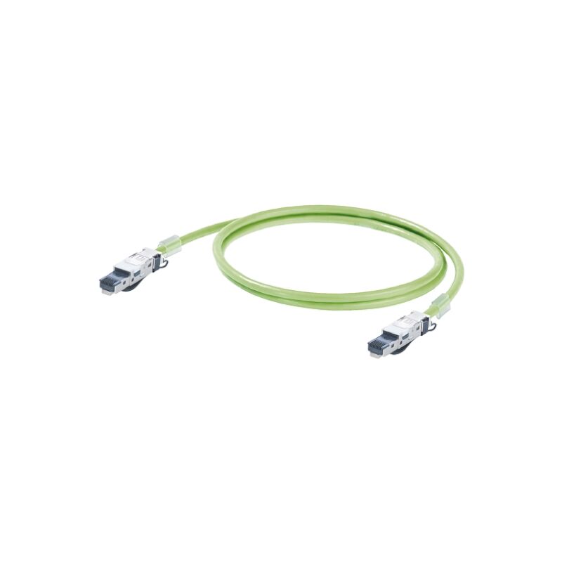 Câble Ethernet catégorie 5 sf/utp Weidmuller Vert, 5m pur Avec connecteur Droit ( Prix pour 1 )